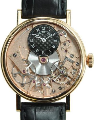 Breguet Miesten kello 7027BR-R9-9V6 Tradition Luurankokello/Nahka