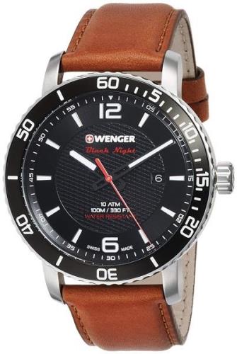 Wenger Roadster Miesten kello 01.1841.105 Musta/Nahka Ø45 mm