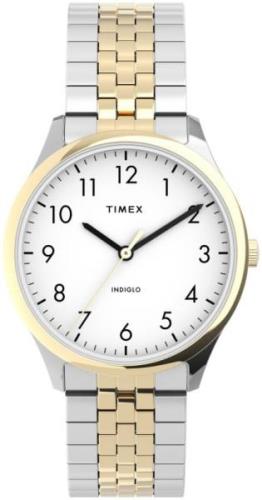 Timex 99999 Naisten kello TW2U40400 Valkoinen/Kullansävytetty teräs