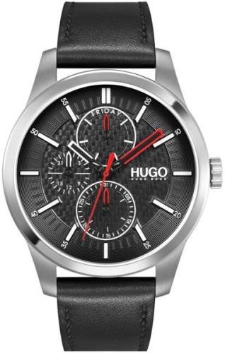 Hugo Boss Real Miesten kello 1530153 Musta/Nahka Ø46 mm