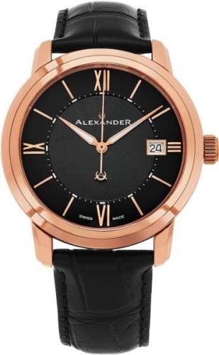 Alexander Heroic Miesten kello A111-05 Musta/Nahka Ø40 mm