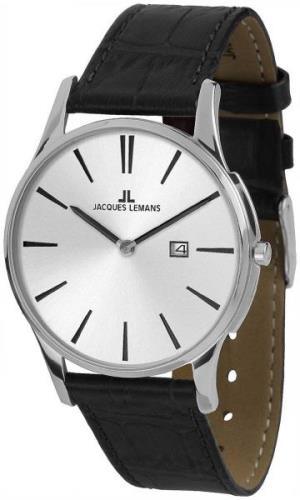 Jacques Lemans London Miesten kello 1-1936B Hopea/Nahka Ø40 mm