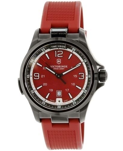 Victorinox Night Vision Miesten kello 241717 Punainen/Kumi Ø42 mm