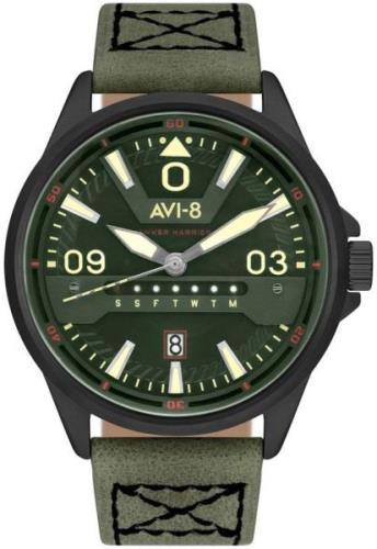 AVI-8 Hawker Harrier Ii Miesten kello AV-4063-04 Vihreä/Nahka Ø44 mm