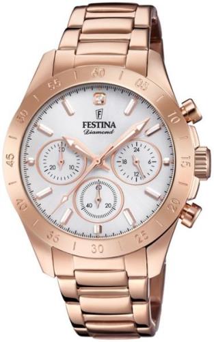 Festina 99999 Naisten kello F20399-1 Valkoinen/Punakultasävyinen