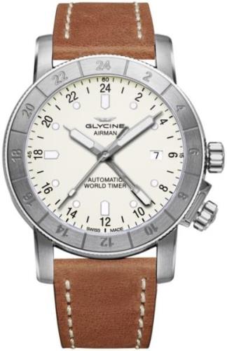 Glycine Airman Miesten kello GL0067 Hopea/Nahka Ø42 mm