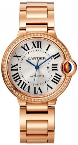 Cartier Ballon Bleu Naisten kello WJBB0037 Hopea/18K punakultaa Ø36