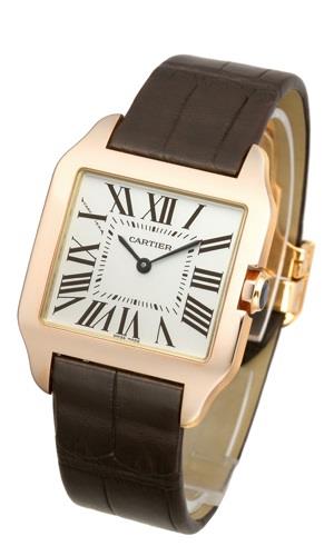 Cartier Santos Dumont Naisten kello W2009251 Hopea/Nahka 25x25 mm