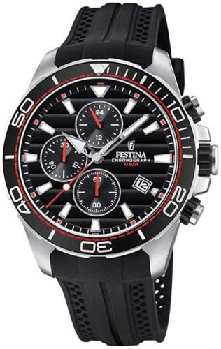 Festina 99999 Miesten kello F20370-6 Musta/Kumi Ø44.3 mm