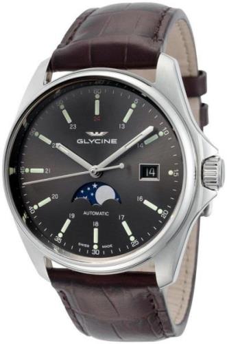 Glycine Combat Miesten kello GL0114 Harmaa/Nahka Ø40 mm