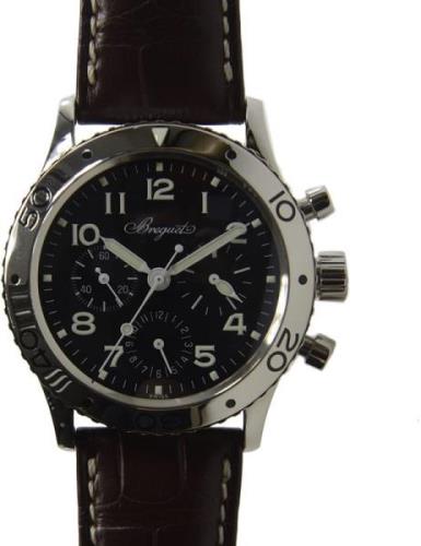 Breguet Type XX Miesten kello 3800ST-92-9W6 Musta/Nahka Ø39 mm