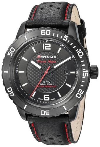 Wenger Roadster Miesten kello 01.0851.123 Musta/Nahka Ø45 mm