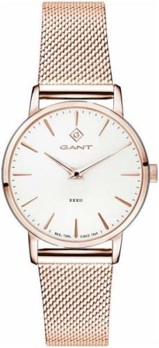 Gant 99999 Naisten kello G127008 Valkoinen/Punakultasävyinen Ø32 mm