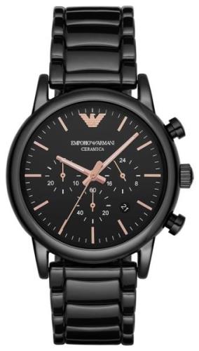 Emporio Armani Miesten kello AR1509 Dress Musta/Keraaminen Ø43 mm