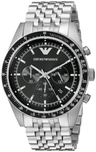 Emporio Armani Miesten kello AR5988 Sportivo Musta/Teräs Ø46 mm