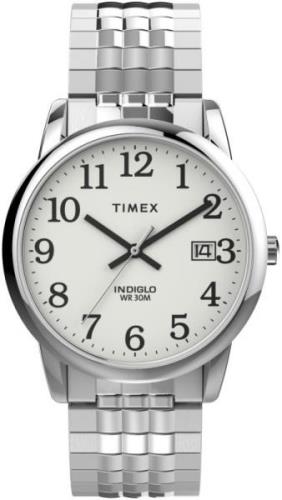 Timex Miesten kello TW2V05400 Easy Reader Valkoinen/Teräs Ø35 mm