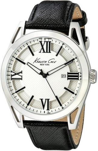 Kenneth Cole Miesten kello KC8072 Valkoinen/Nahka Ø44 mm