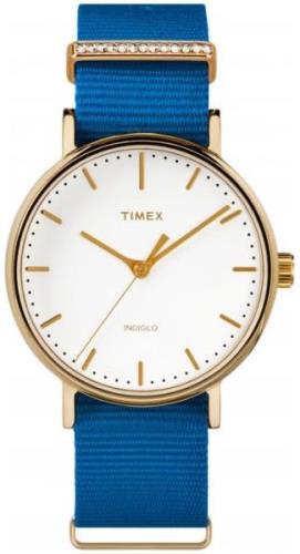 Timex Naisten kello TW2R49300D7 Weekender Valkoinen/Tekstiili Ø37 mm