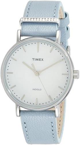 Timex Naisten kello TW2R70300 Fairfield Valkoinen/Nahka Ø37 mm