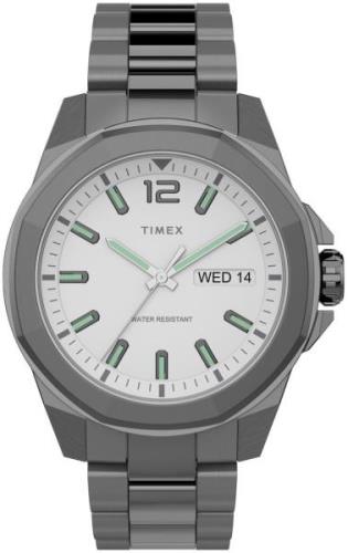 Timex Miesten kello TW2U14800 Valkoinen/Teräs Ø44 mm