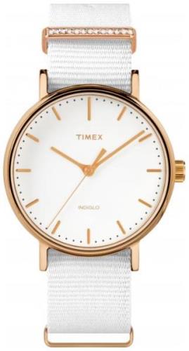 Timex Naisten kello TW2R49100D7 Weekender Valkoinen/Tekstiili Ø37 mm