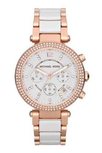 Michael Kors Naisten kello MK5774 Parker Valkoinen/Muovi Ø39 mm