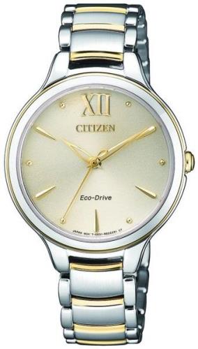 Citizen Naisten kello EM0554-82X Elegance Beige/Kullansävytetty