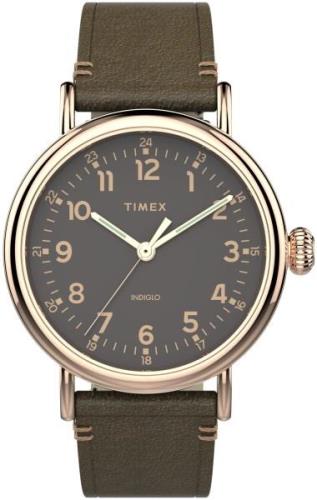 Timex Miesten kello TW2U03900 Standard Harmaa/Nahka Ø41 mm
