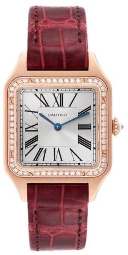 Cartier Naisten kello WJSA0016 Santos Dumont Hopea/Nahka