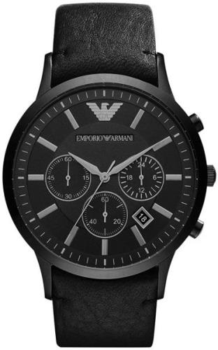 Emporio Armani Miesten kello AR2461 Sportivo Musta/Nahka Ø46 mm