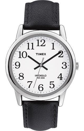 Timex Miesten kello T20501 Easy Reader Valkoinen/Nahka Ø35 mm