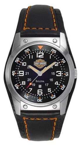 Bulova Miesten kello 76B31 Harley-Davidson Musta/Nahka Ø40 mm