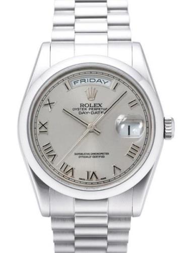 Rolex Miesten kello 118206-0033 Day-Date 36 Hopea/Platina Ø36 mm