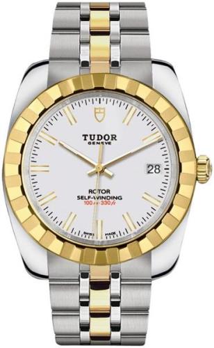 Tudor 21013-0004 Classic Date Valkoinen/Kullansävytetty teräs Ø38