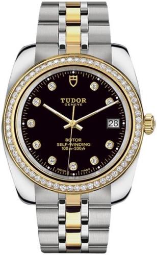 Tudor 21023-0008 Classic Date Musta/Kullansävytetty teräs Ø38 mm