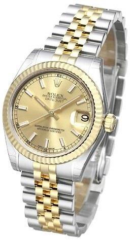 Rolex Naisten kello 178273-0001 Datejust Midsize Kullattu/18K