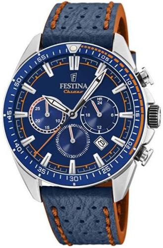 Festina Miesten kello F20377-2 Sininen/Nahka Ø44 mm