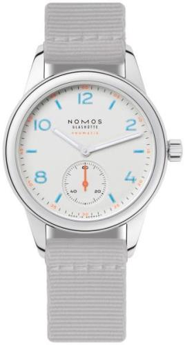 Nomos Glashütte Miesten kello N-740 Club Valkoinen/Tekstiili Ø37 mm