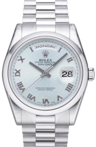 Rolex Miesten kello 118206-0035 Day-Date Hopea/Platina Ø36 mm