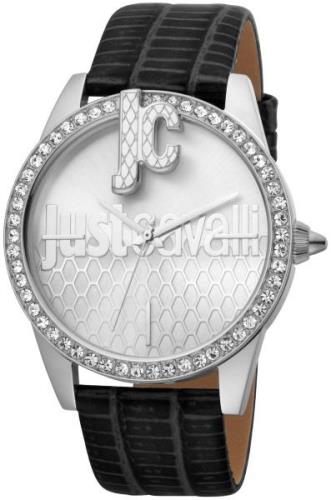 Just Cavalli Naisten kello JC1L100L0015 Logo Hopea/Nahka Ø40 mm