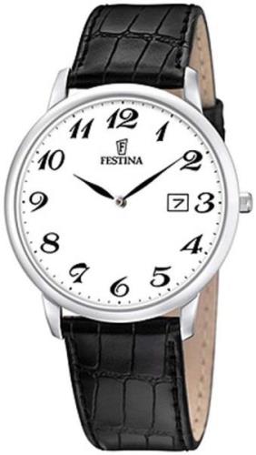 Festina Miesten kello F6806-5 Classic Valkoinen/Nahka Ø40 mm