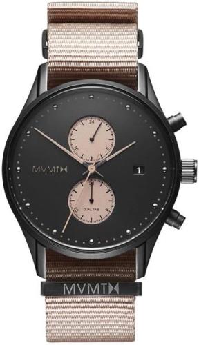 MVMT Miesten kello D-MV01-BLBR Voyager Musta/Tekstiili Ø42 mm