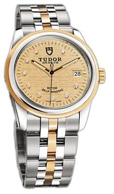 Tudor 55003-68053-CHPDIDSTL Glamour Date Samppanja/18K keltakultaa