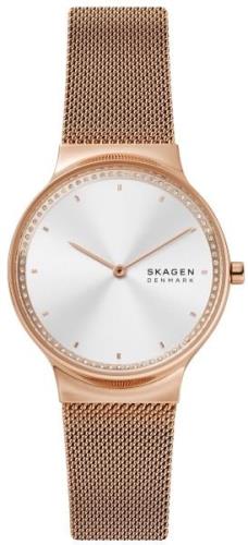 Skagen Naisten kello SKW3020 Freja Hopea/Punakultasävyinen Ø34 mm