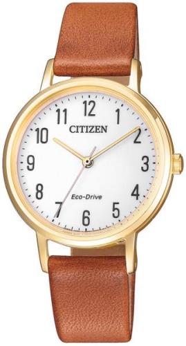 Citizen Naisten kello EM0578-17A Eco Drive 180 Valkoinen/Nahka Ø30.2