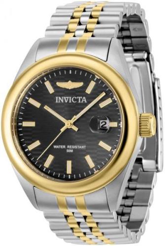 Invicta Naisten kello 38430 Aviator Musta/Kullansävytetty teräs