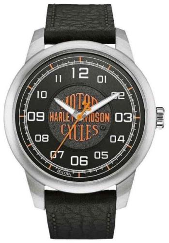 Bulova Miesten kello 76A155 Harley-Davidson Musta/Nahka