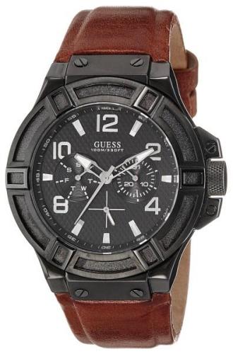 Guess Miesten kello W0040G8 Rigor Musta/Nahka Ø45 mm