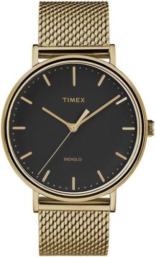 Timex Miesten kello TW2T37300 Fairfield Musta/Kullansävytetty teräs