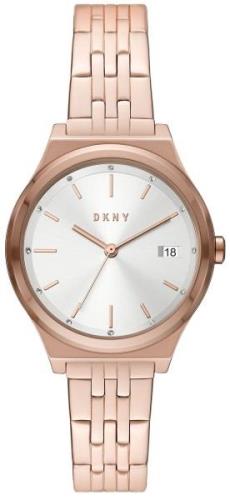 DKNY Naisten kello NY2947 Parsons Valkoinen/Punakultasävyinen Ø34 mm